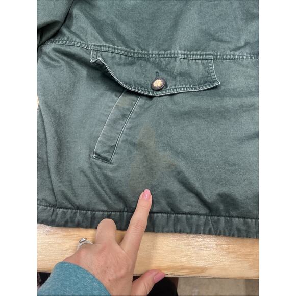 Vtg St. John's Bay Flannel Lined Corduroy Trim Chore Barn Jacket Green Size 3X - Picture 11 of 16